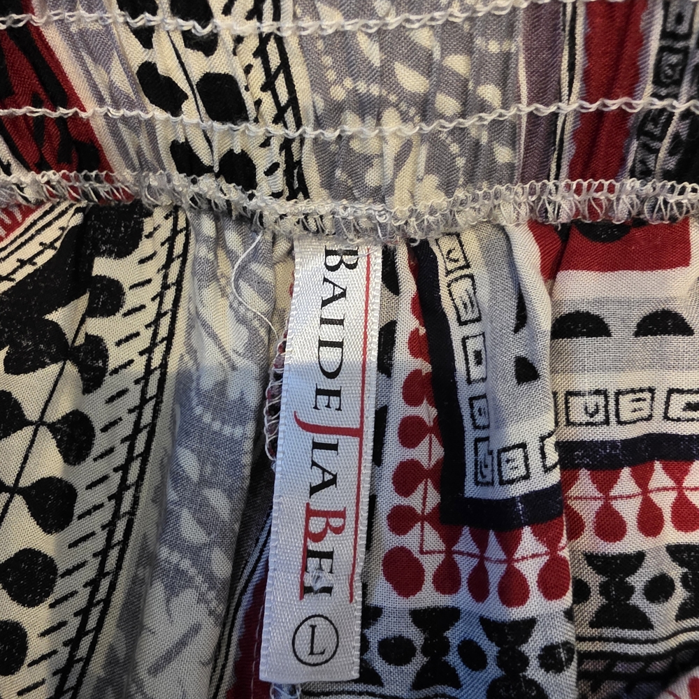 Bohemian Patterned Wide-Leg Pants - Picture 2 of 4